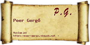 Peer Gergő névjegykártya