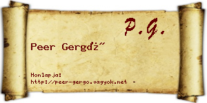 Peer Gergő névjegykártya